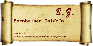 Bernhauser Zalán névjegykártya